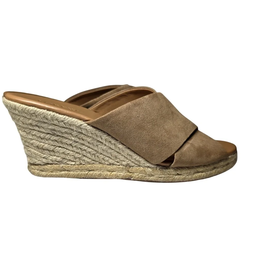 J Crew Espadrilles Wedge Sandals Neutral Rope Jute Coastal Resort Boho Women 9.5